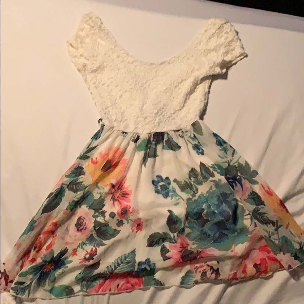 Floral and lace dress